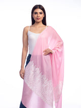 Pink Shawl with White Ari work