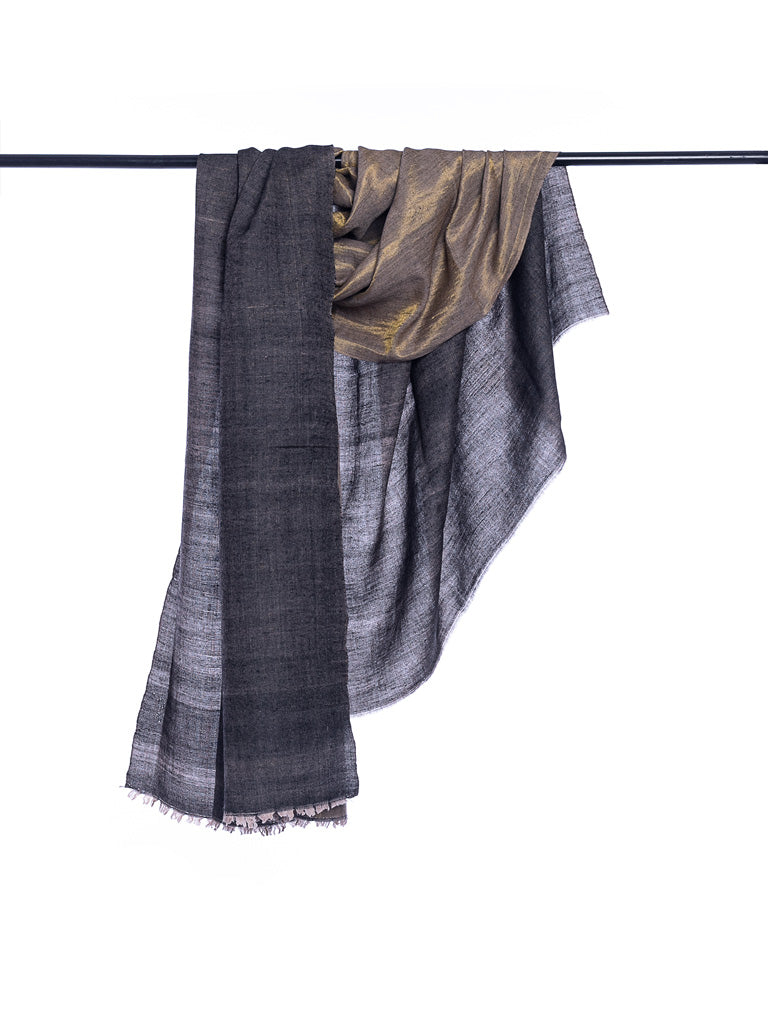 Black and Gold Pashmina Zari