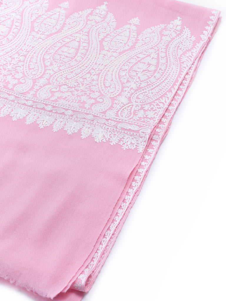 Pink Shawl with White Ari work